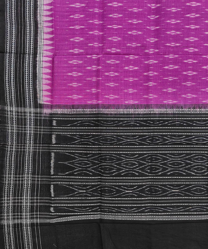 Purple black handwoven cotton sambalpuri dupatta