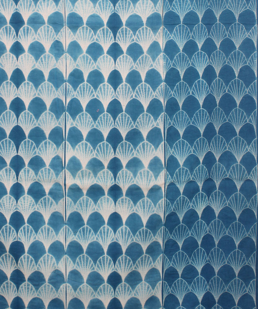 3m cyan blue handwoven cotton shibori kurta material