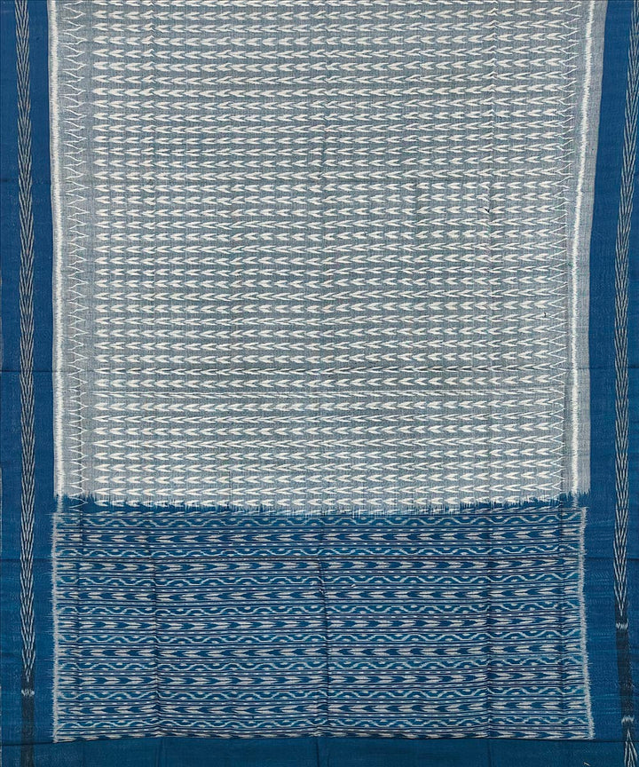 Grey dull blue handwoven cotton sambalpuri dupatta