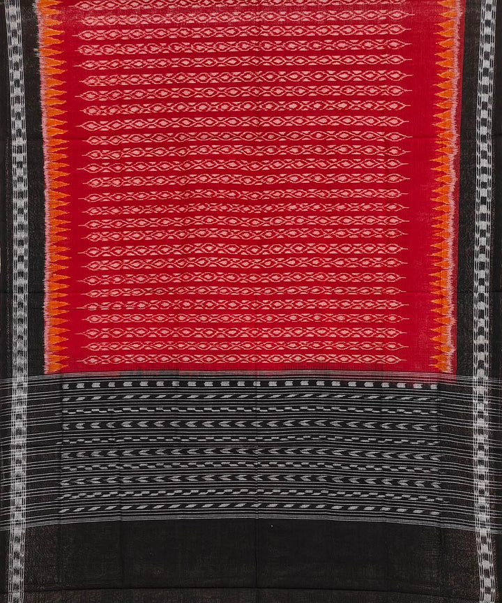 Red black cotton handwoven sambalpuri dupatta