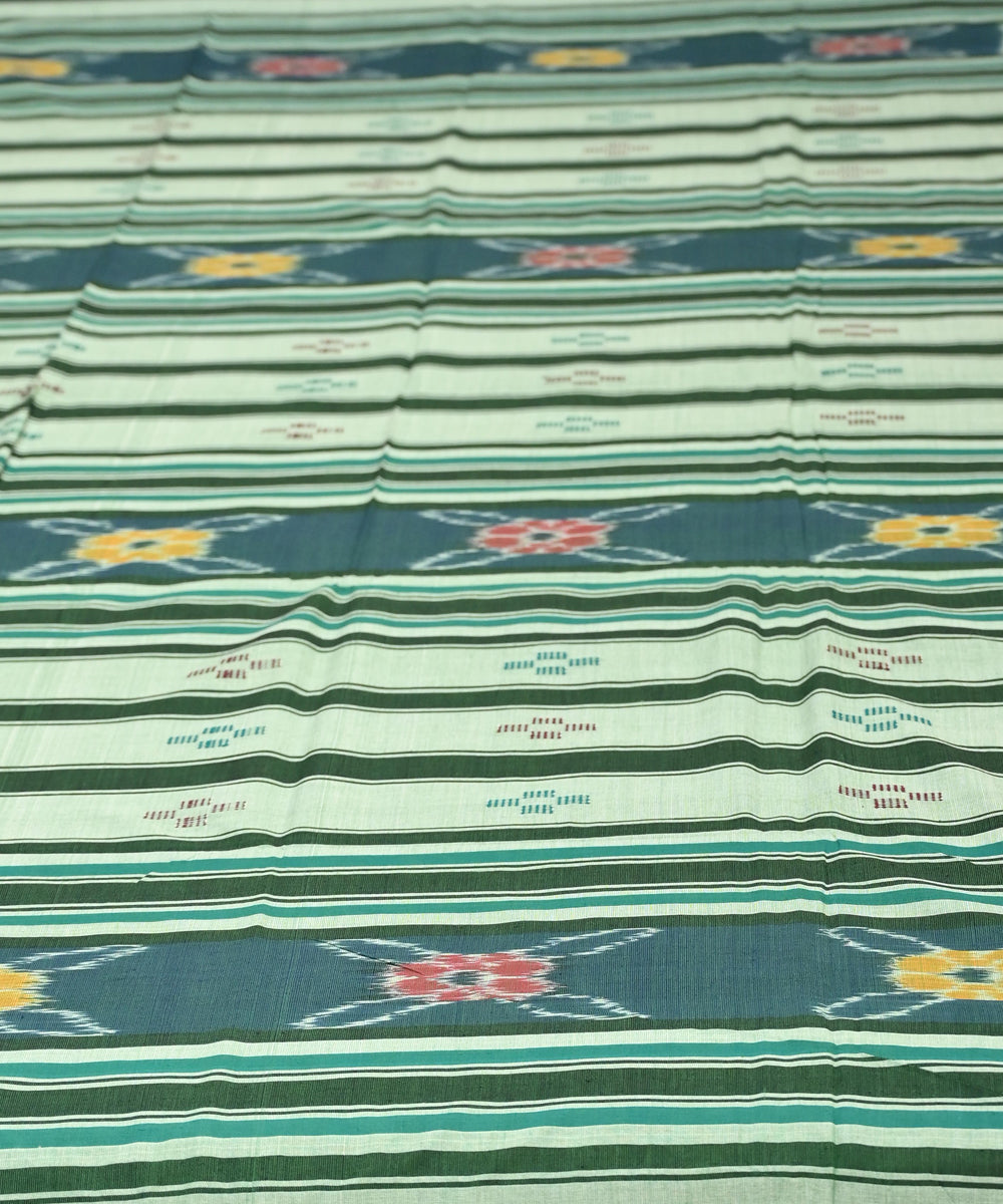 Asparagus green traditional ikat handmade sambalpuri cotton bedsheet