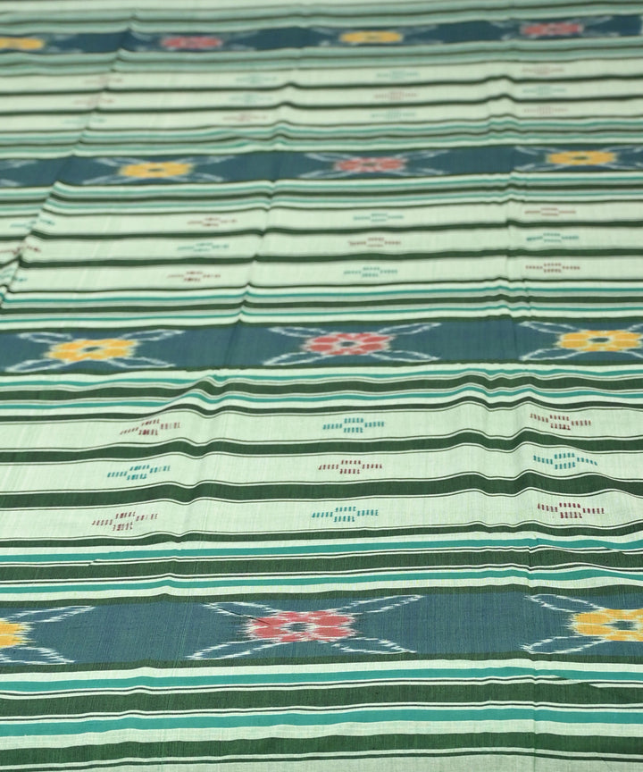 Asparagus green traditional ikat handmade sambalpuri cotton bedsheet