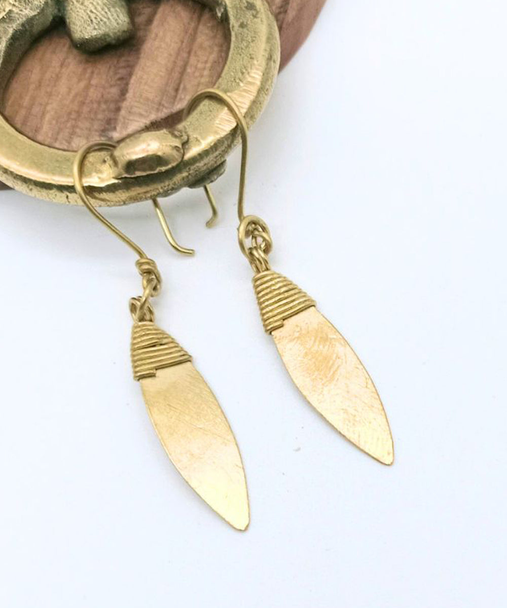 Handcrafted brass golden earring