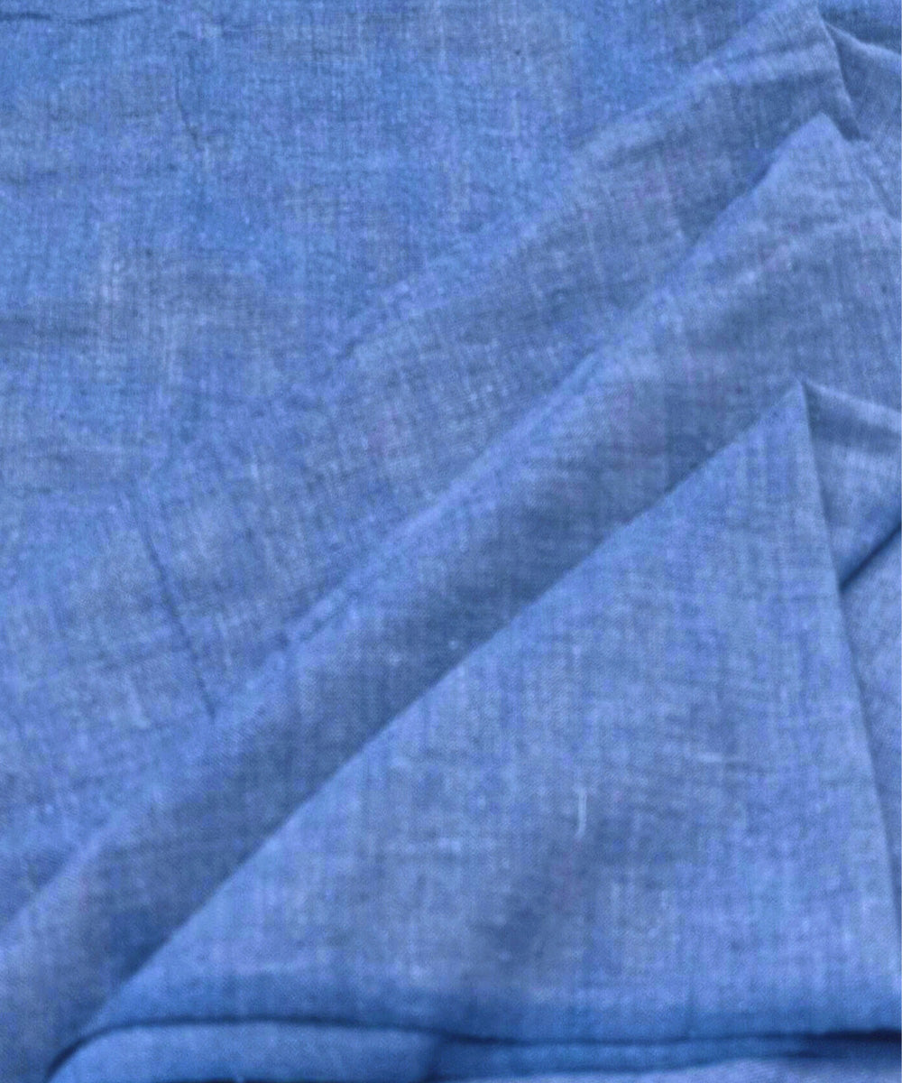 Light blue handwoven cotton khadi fabric