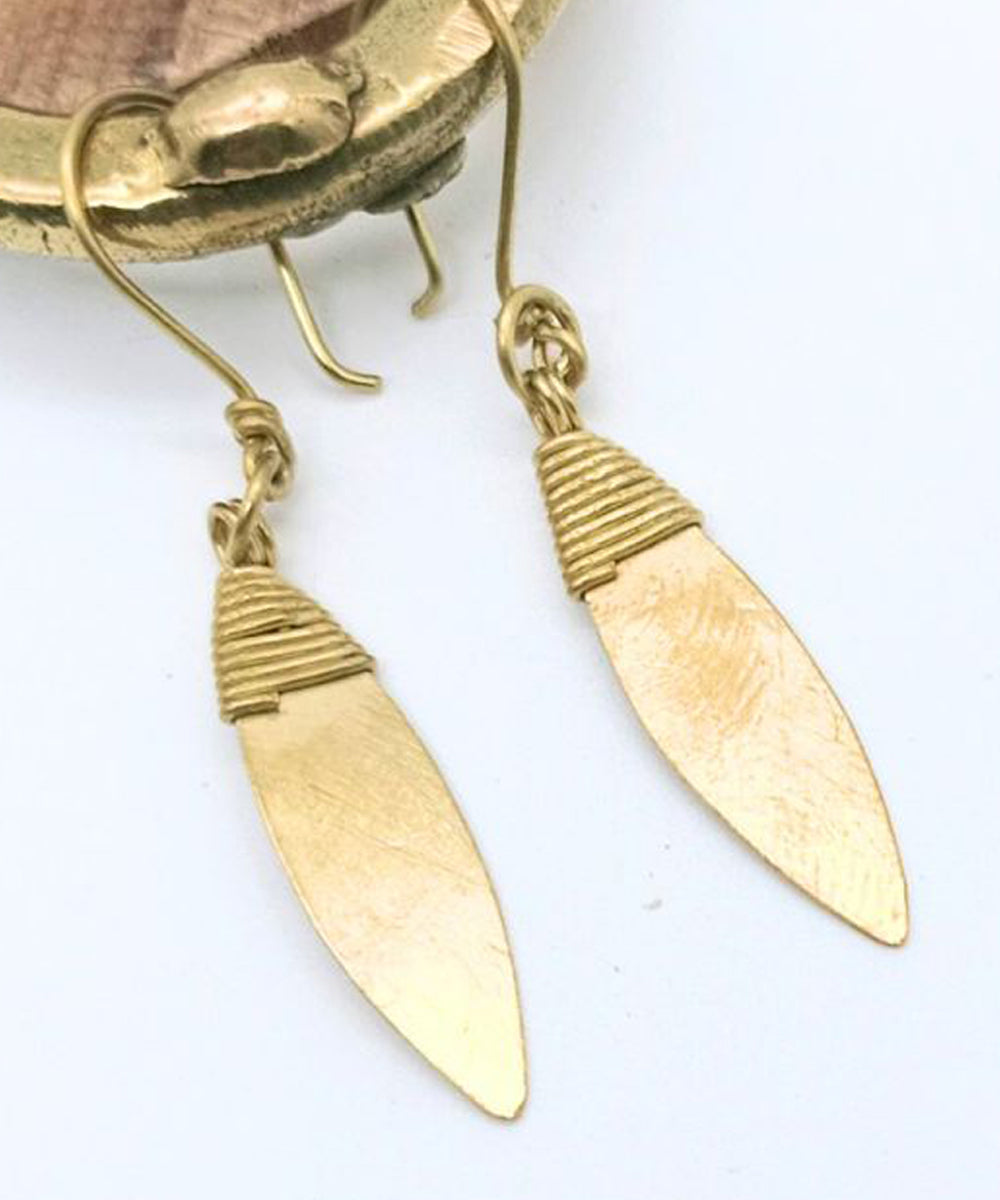 Handcrafted brass golden earring