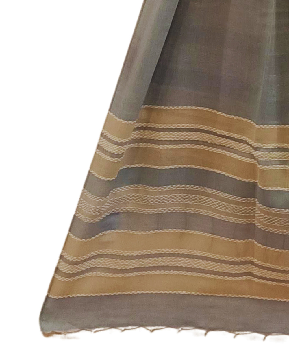 Grey handwoven cotton stole