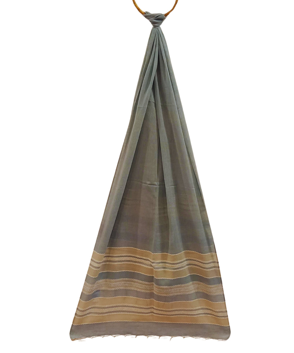 Grey handwoven cotton stole
