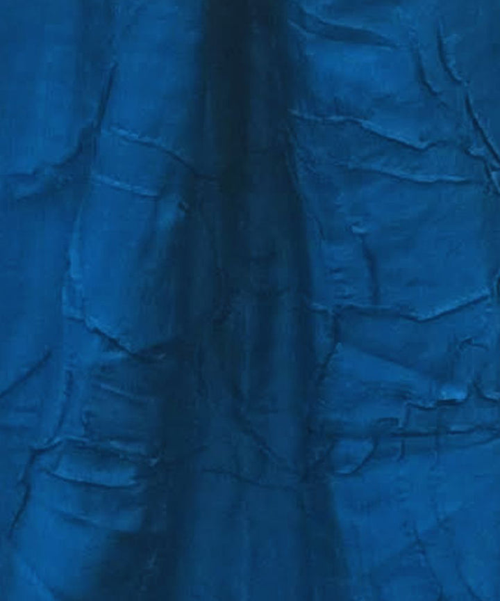 Navy blue handwoven kantha stitch silk stole