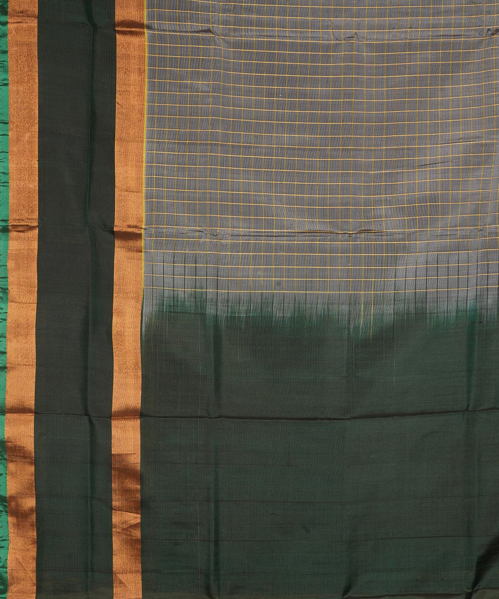 Grey dark green handloom uppada silk saree