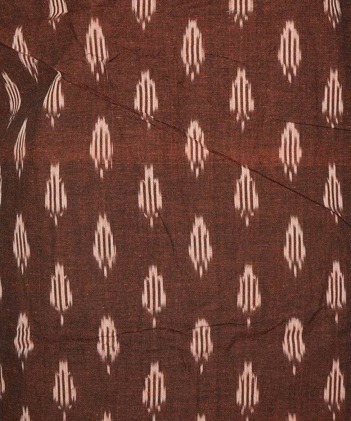 3pc Brown white handwoven cotton pochampally ikat dress material