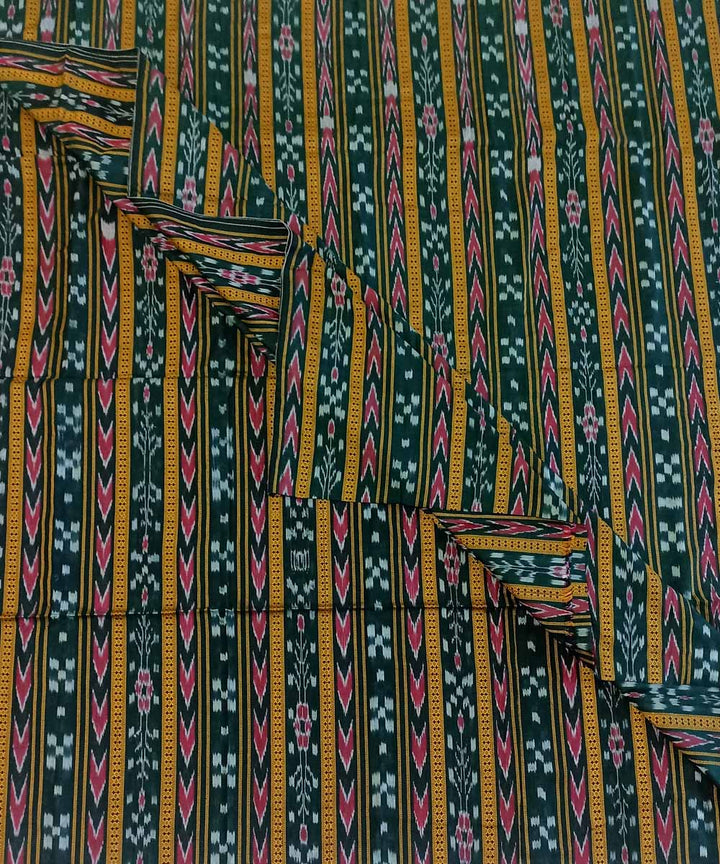 Dark green handwoven nuapatna cotton fabric