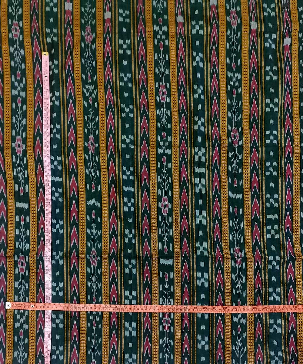 Dark green handwoven nuapatna cotton fabric