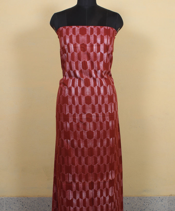 3m brown handwoven cotton shibori kurta material