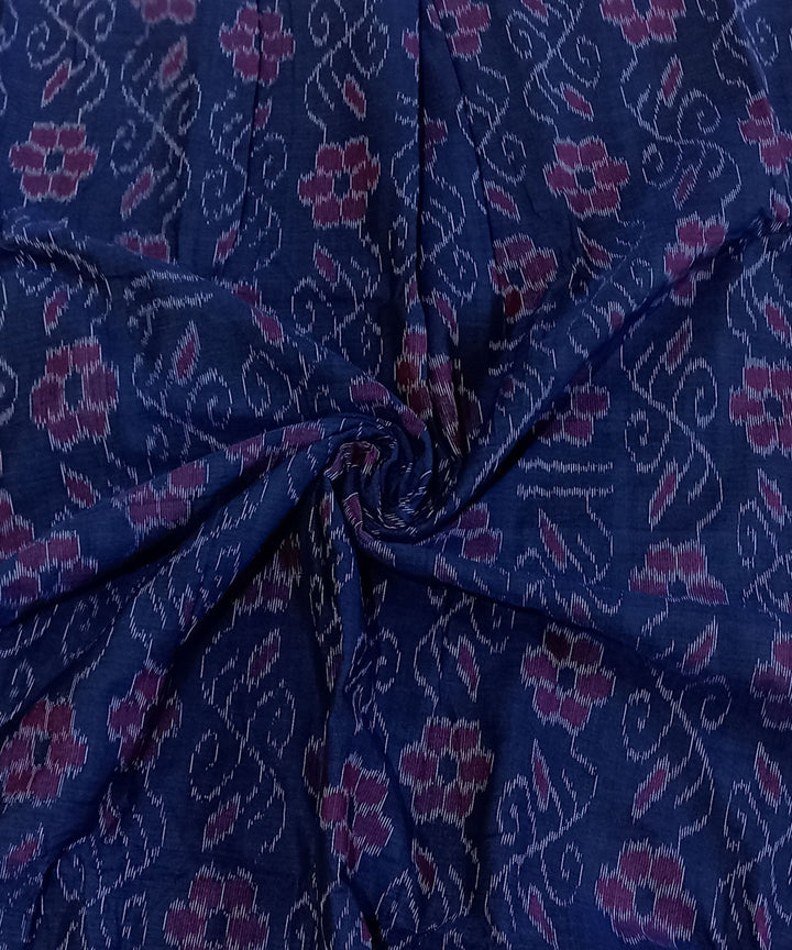 Navy blue handloom nuapatna cotton fabric