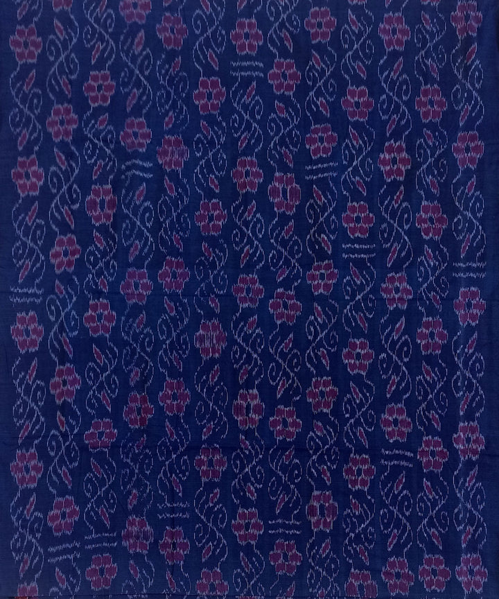 Navy blue handloom nuapatna cotton fabric