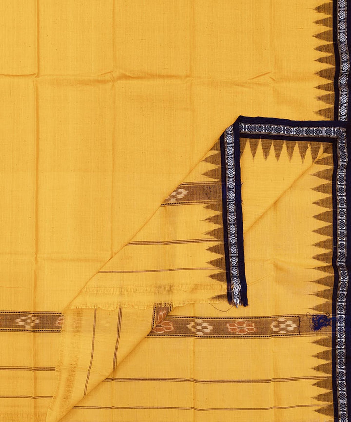 Yellow deep marron handwoven cotton sambalpuri towel gamcha