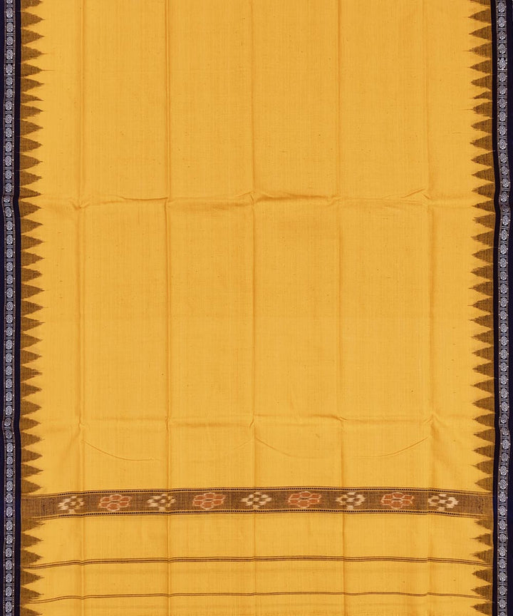 Yellow deep marron handwoven cotton sambalpuri towel gamcha