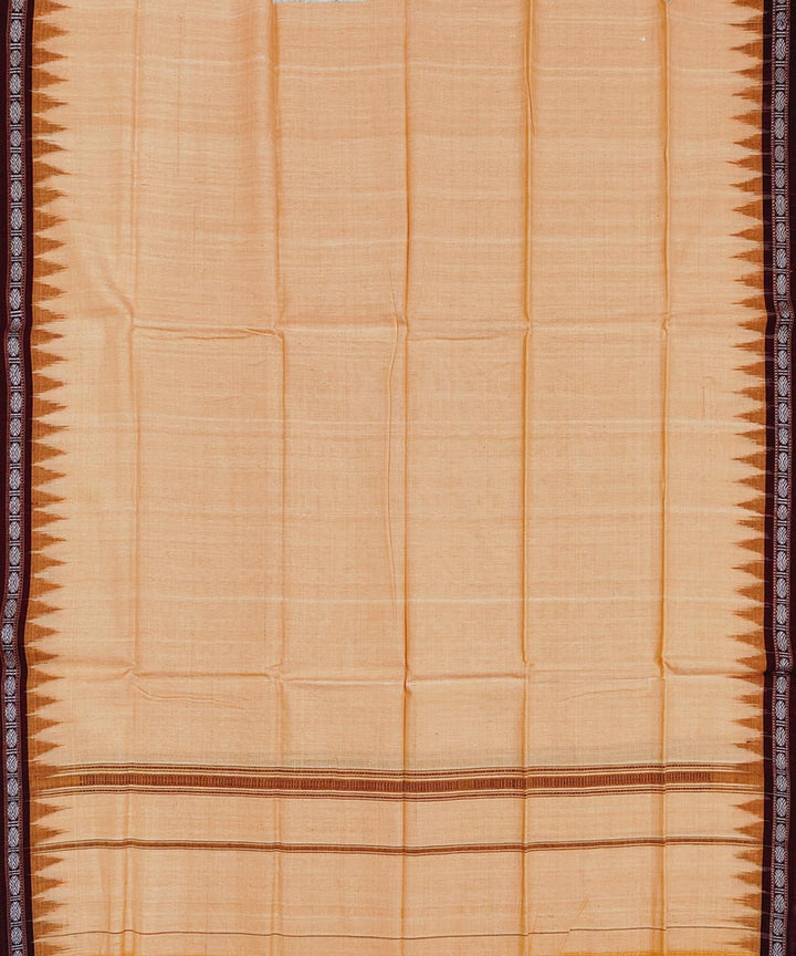 Cream maroon handwoven cotton sambalpuri towel gamcha