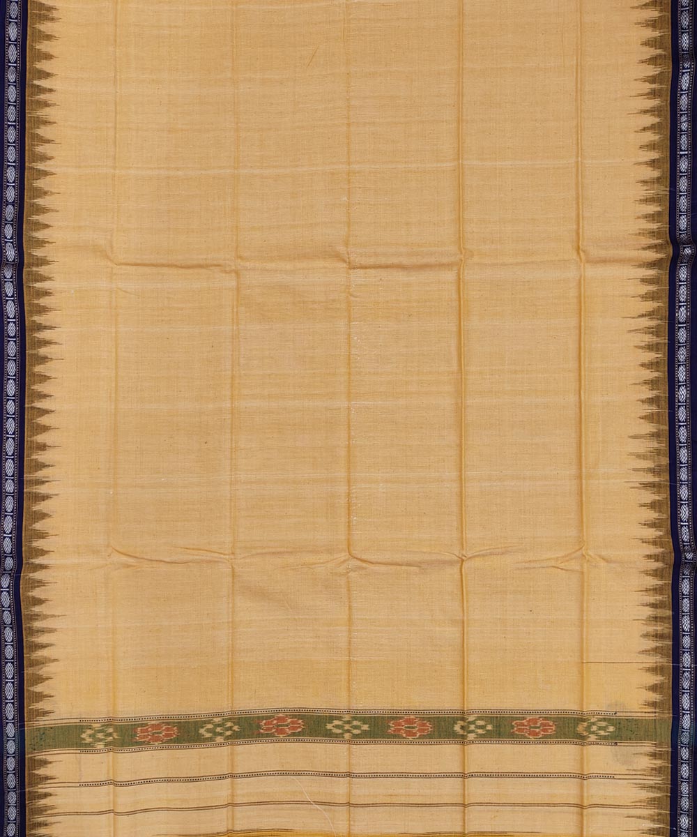 Beige handwoven cotton sambalpuri towel gamcha