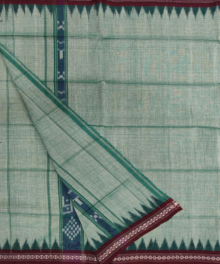 Light green maroon handwoven cotton sambalpuri towel gamcha