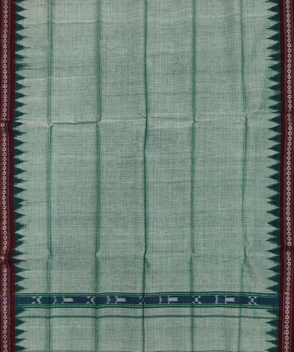 Light green maroon handwoven cotton sambalpuri towel gamcha