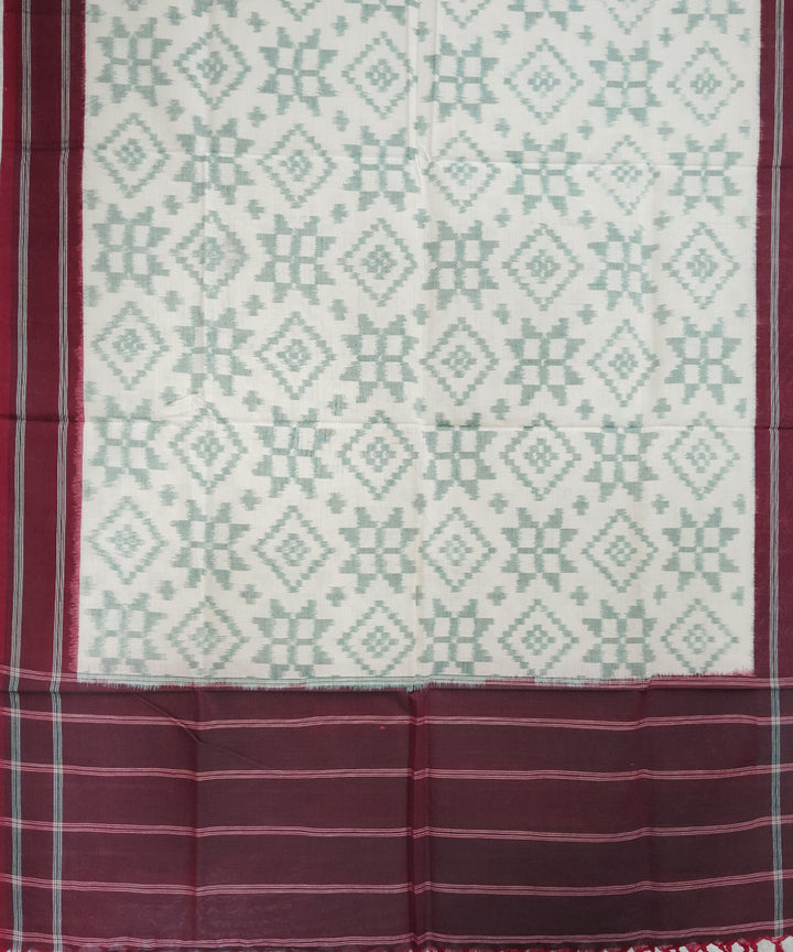 Grey violet handloom pochampally ikat cotton duppatta