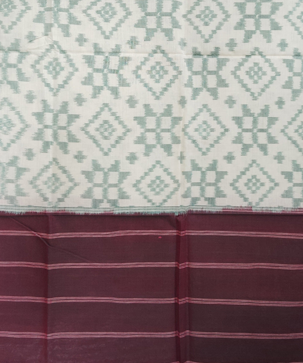 Grey violet handloom pochampally ikat cotton duppatta