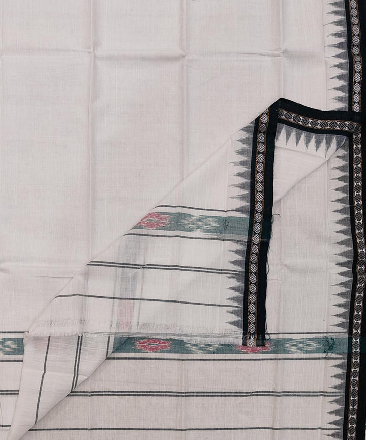 Offwhite temple border handwoven cotton sambalpuri towel gamcha