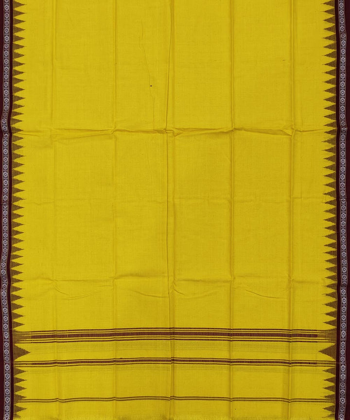 Amber yellow maroon handwoven cotton sambalpuri towel gamcha