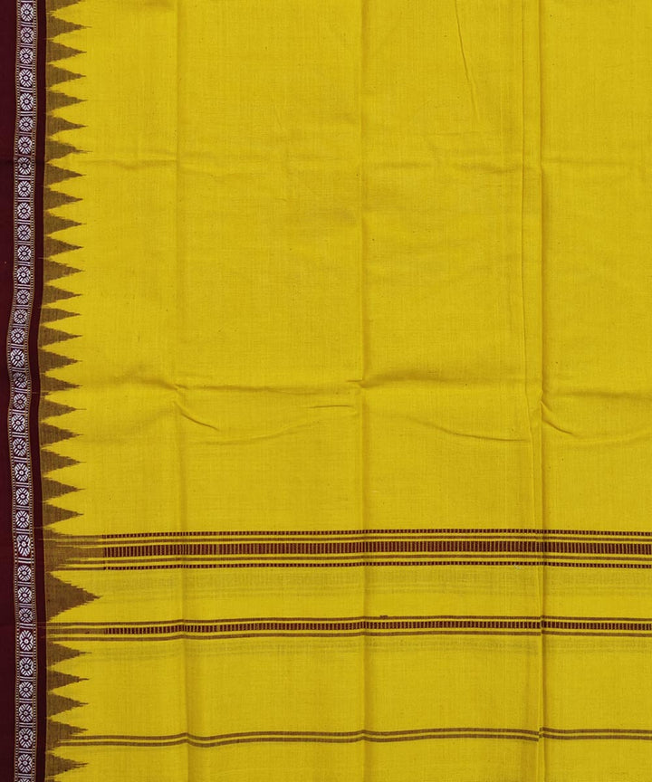 Amber yellow maroon handwoven cotton sambalpuri towel gamcha