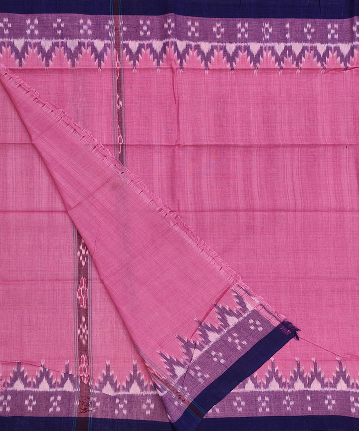 Pink black handwoven cotton sambalpuri towel gamcha