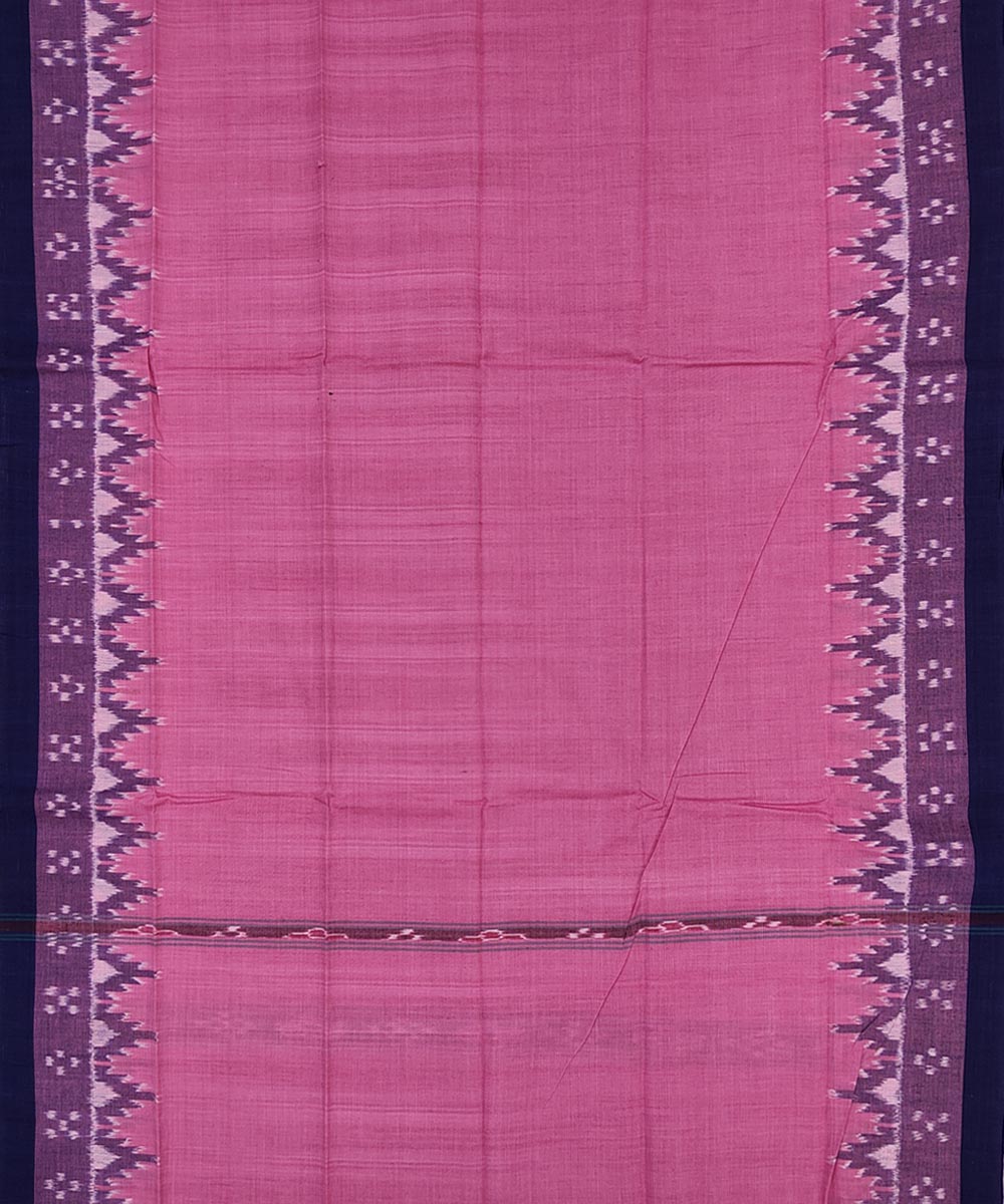 Pink black handwoven cotton sambalpuri towel gamcha