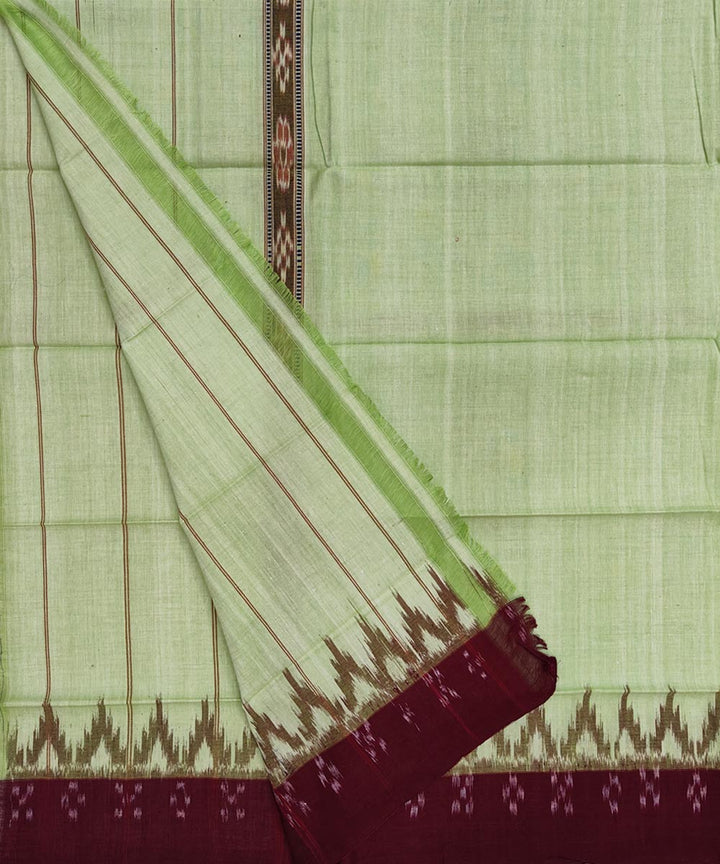 Light green maroon handwoven sambalpuri cotton towel gamcha