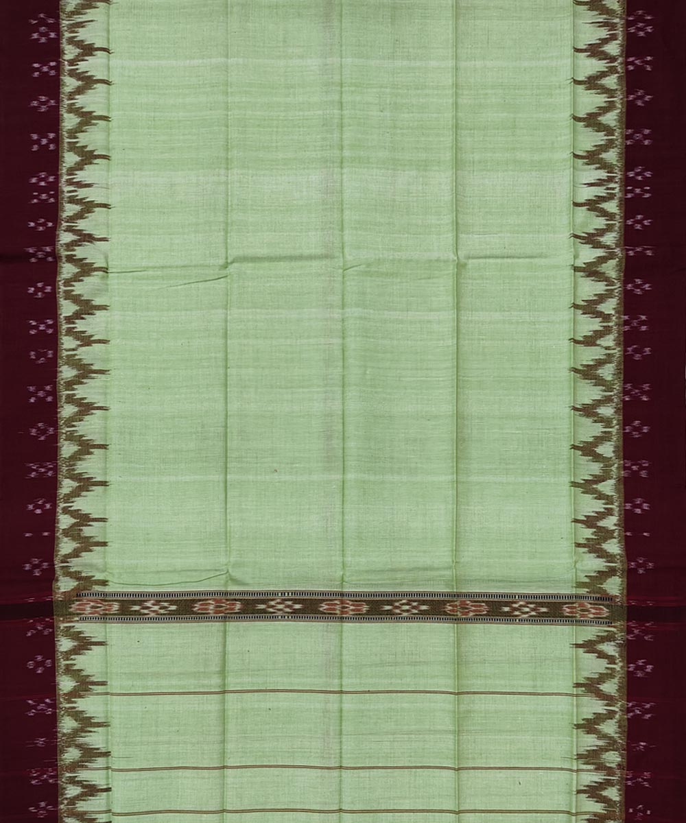 Light green maroon handwoven sambalpuri cotton towel gamcha