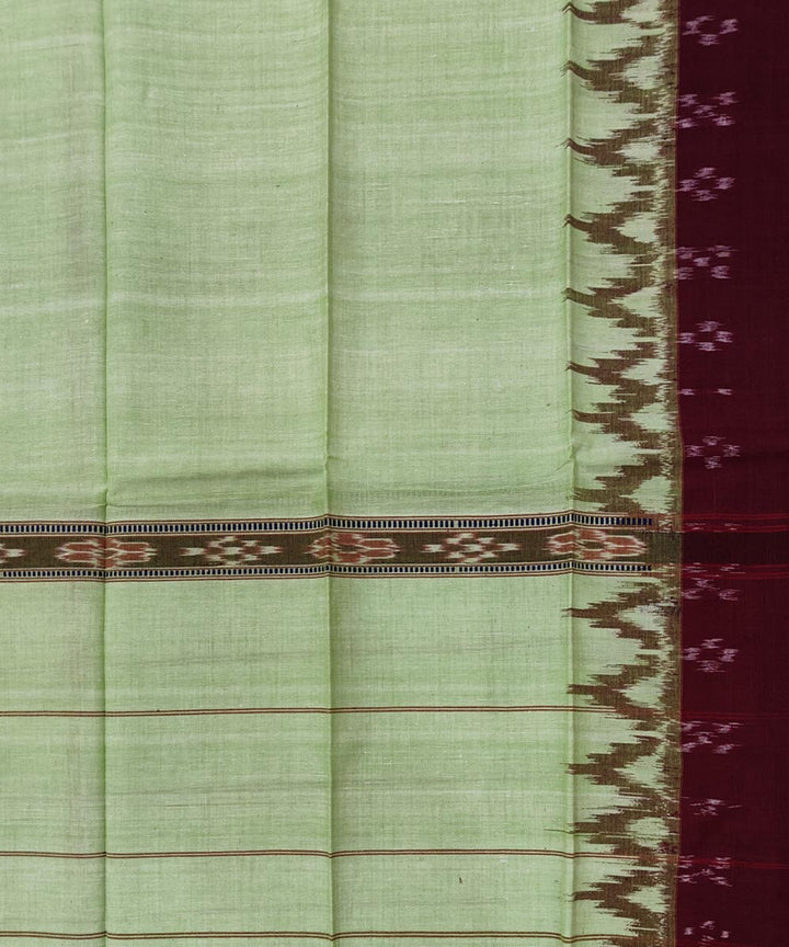 Light green maroon handwoven sambalpuri cotton towel gamcha