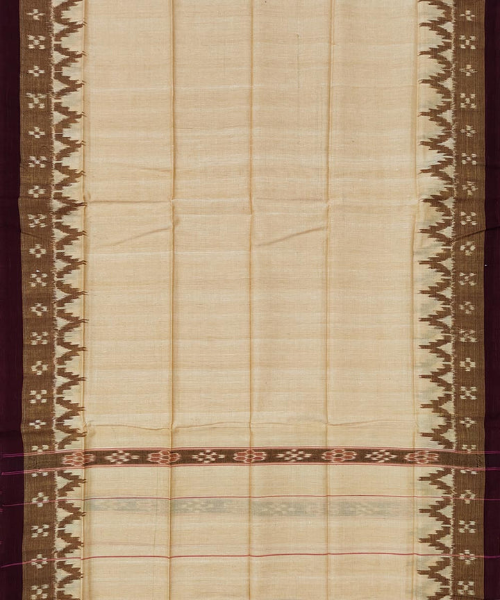 Beige maroon handwoven cotton sambalpuri towel gamcha