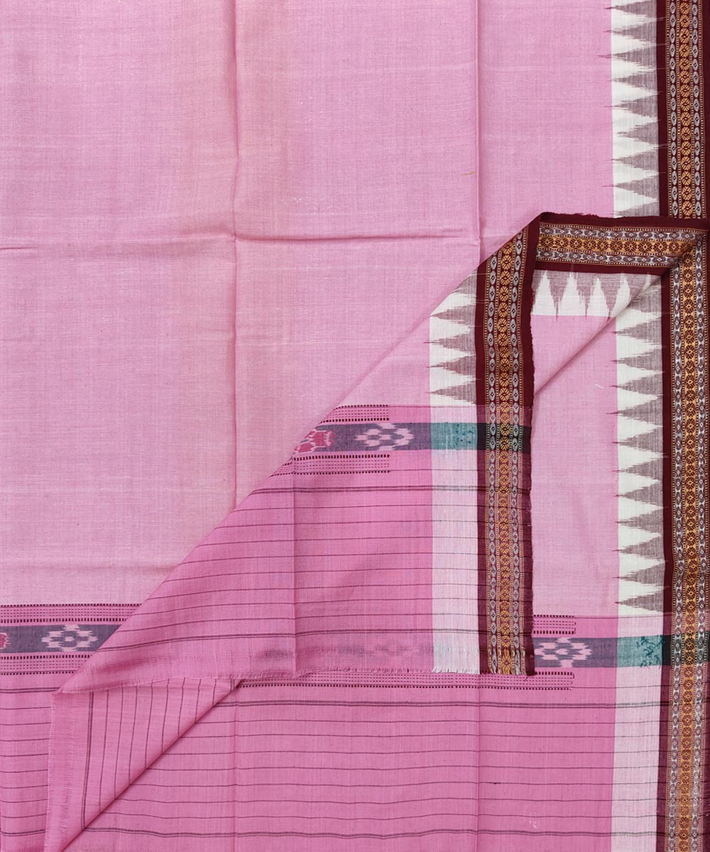 Pink handwoven cotton sambalpuri towel gamcha