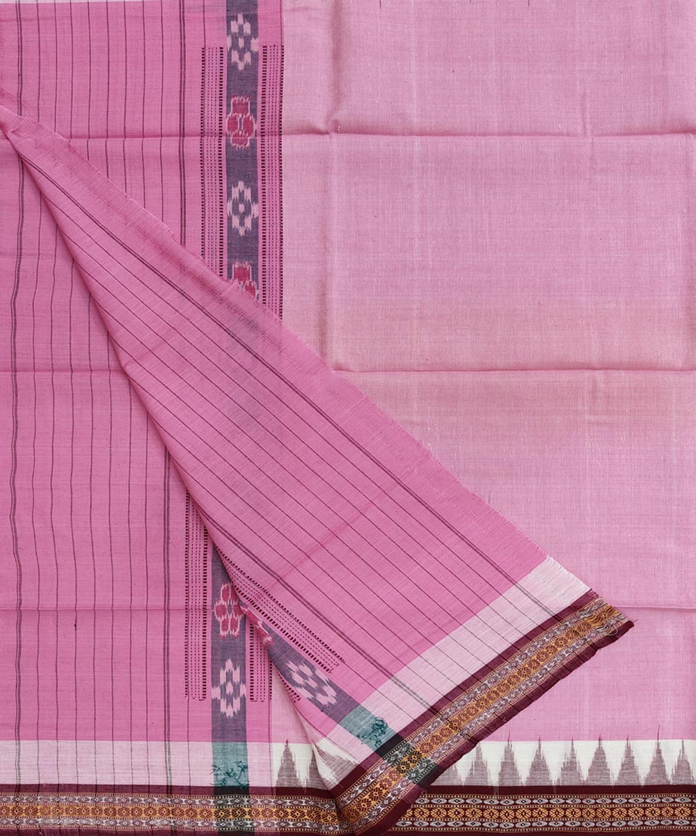 Pink handwoven cotton sambalpuri towel gamcha