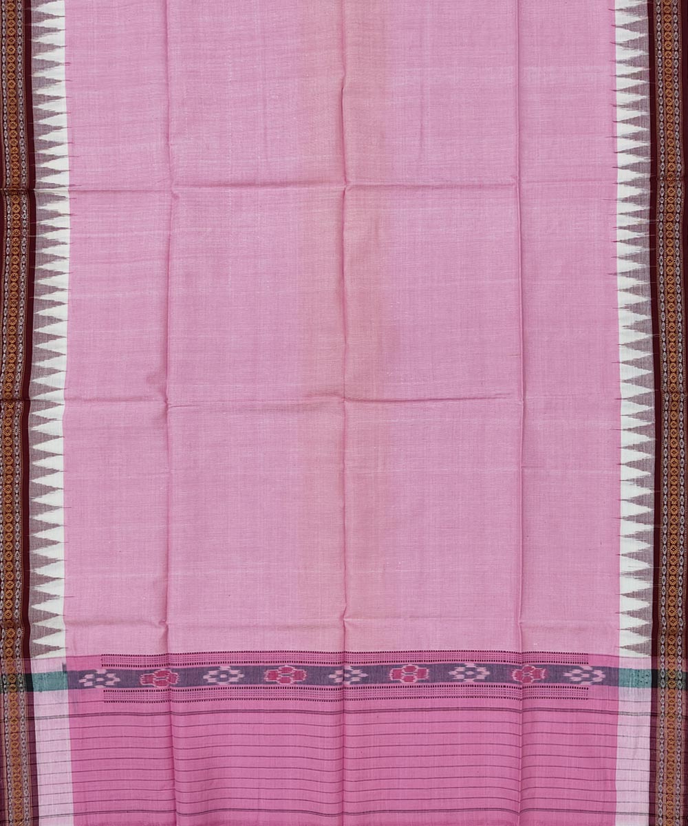 Pink handwoven cotton sambalpuri towel gamcha