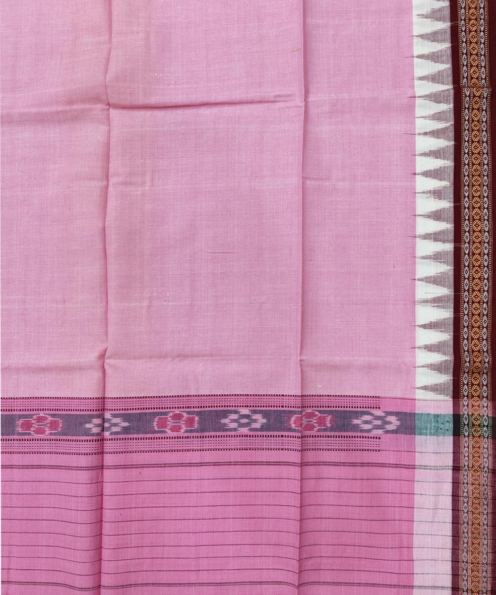 Pink handwoven cotton sambalpuri towel gamcha