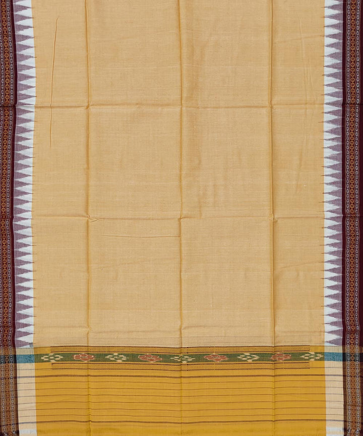 Yellow maroon cotton handwoven sambalpuri towel gamcha