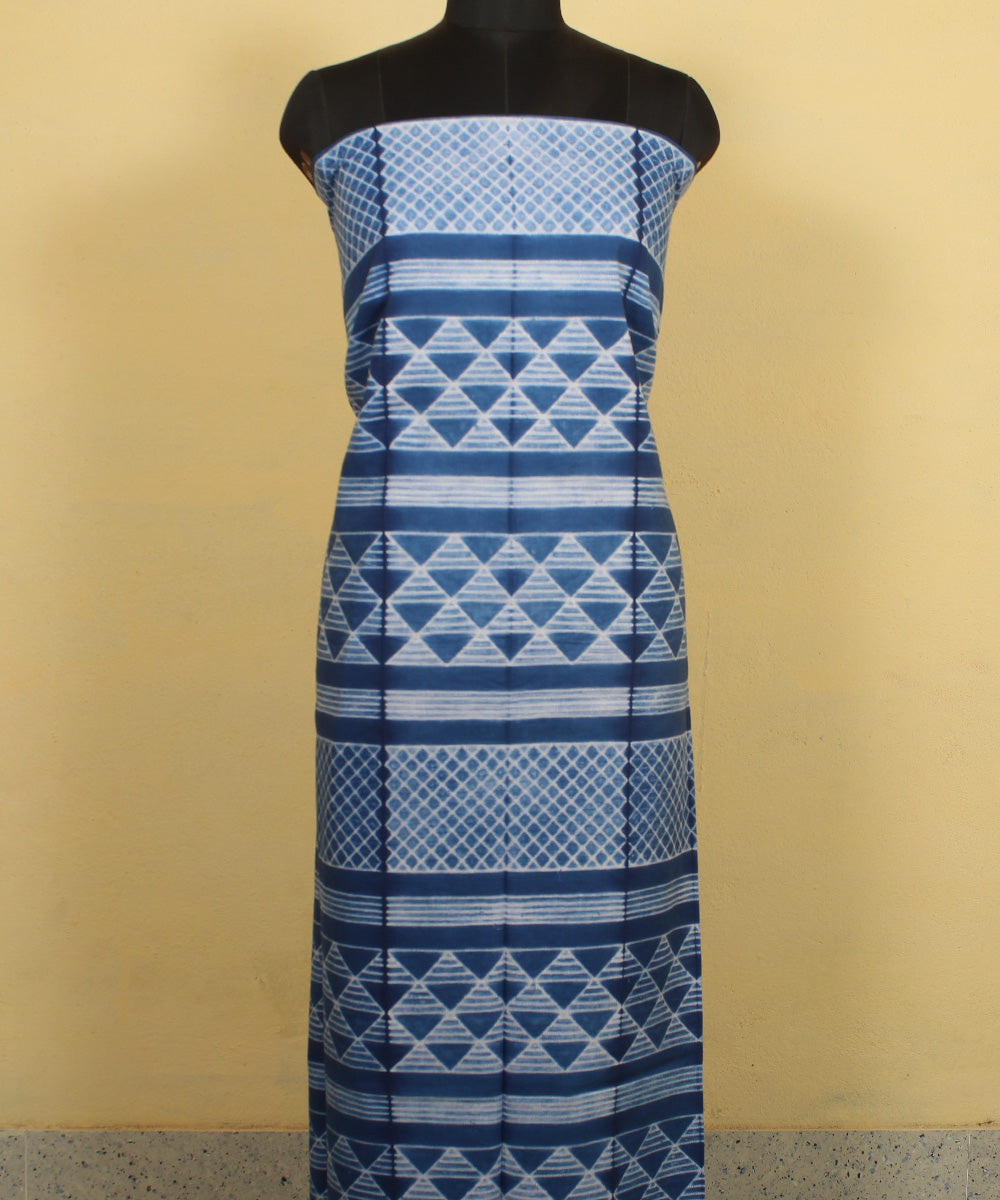 3m teal blue handwoven cotton shibori kurta material