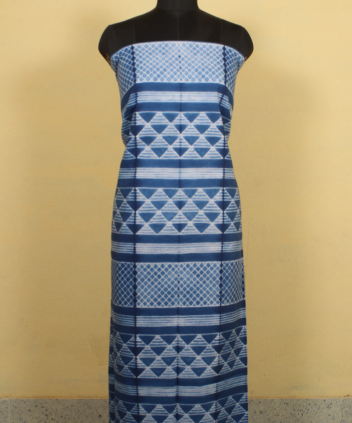 3m teal blue handwoven cotton shibori kurta material