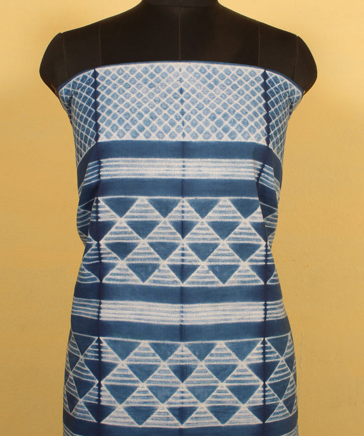3m teal blue handwoven cotton shibori kurta material