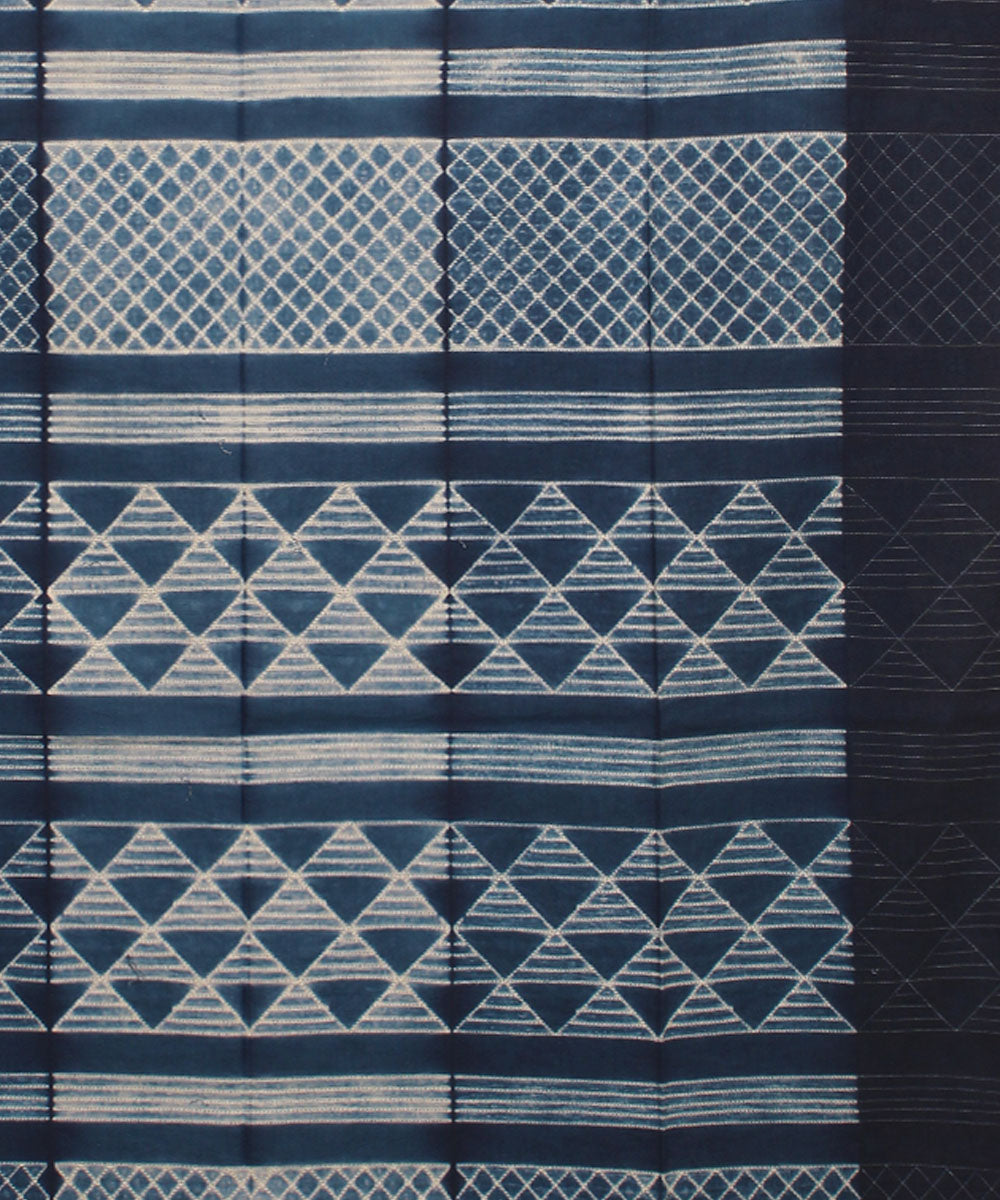 3m teal blue handwoven cotton shibori kurta material