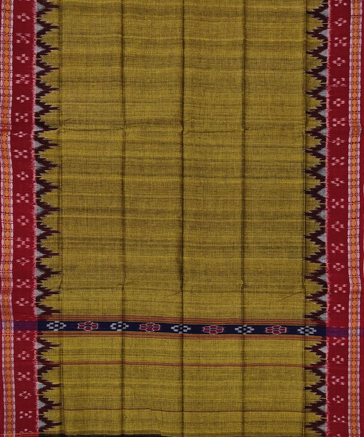 Golden brown handwoven cotton sambalpuri towel gamcha