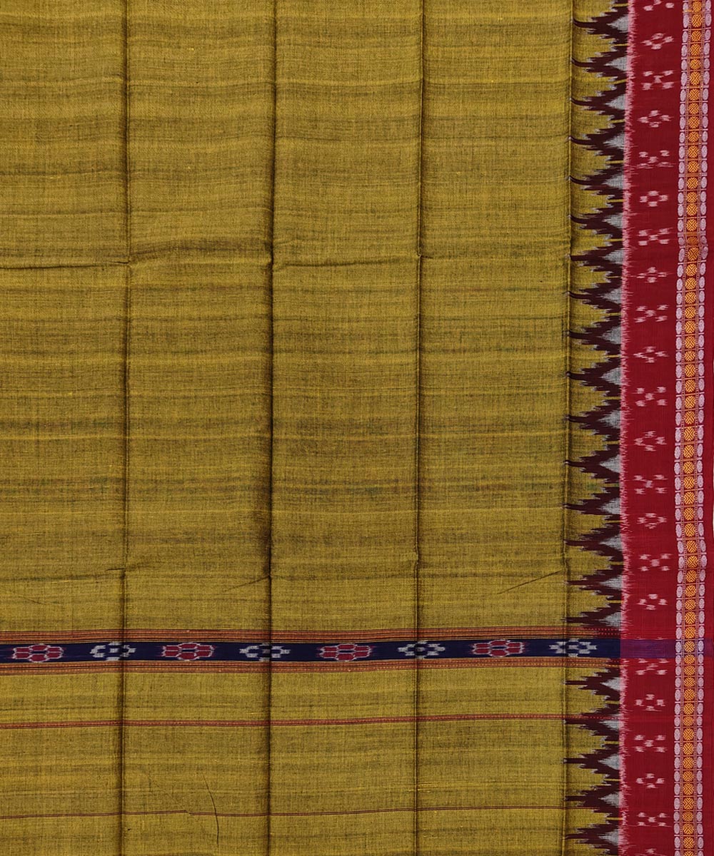 Golden brown handwoven cotton sambalpuri towel gamcha