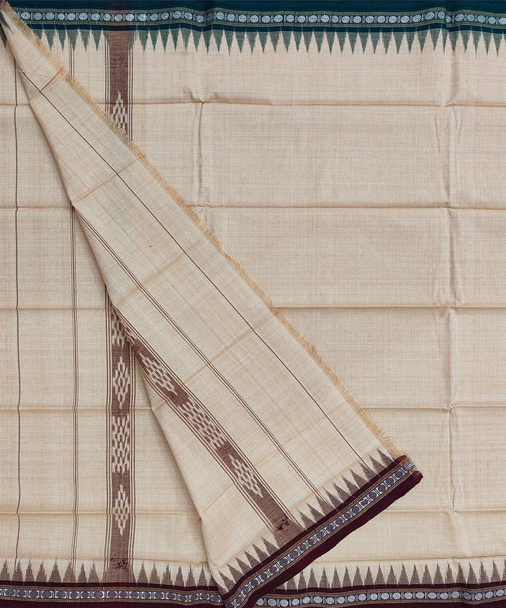 Beige handwoven cotton sambalpuri towel gamcha