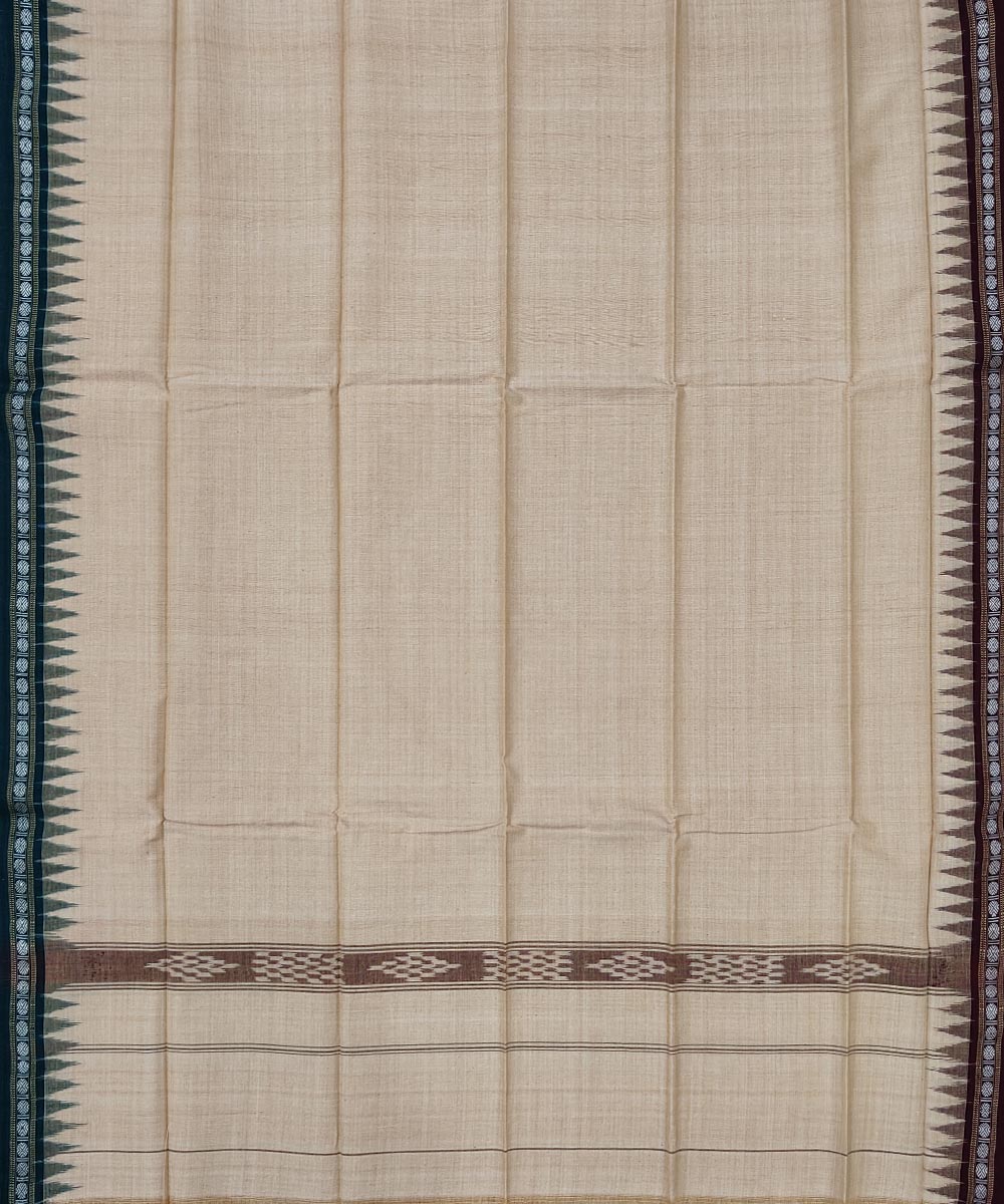 Beige handwoven cotton sambalpuri towel gamcha