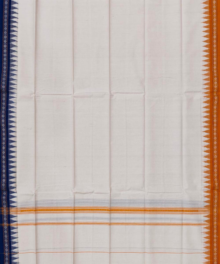 Offwhite mustard handwoven cotton sambalpuri towel gamcha